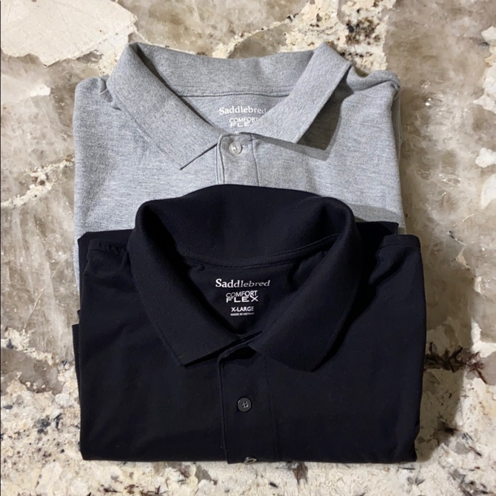 Two Short Sleeved Saddlebred Polo Shirts